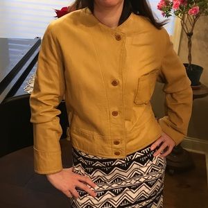 Carlisle real leather jacket in mustard